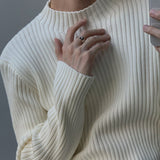MODEFREAKのローネックシンプルニットトップス mf2090の画像