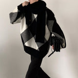 MODEFREAKのルーズチェックニットトップス mf2113の画像