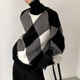 MODEFREAKのルーズチェックニットトップス mf2113の画像