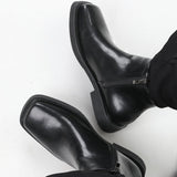 MODEFREAKのトゥースクエアーレザーブーツ mf2188の画像
