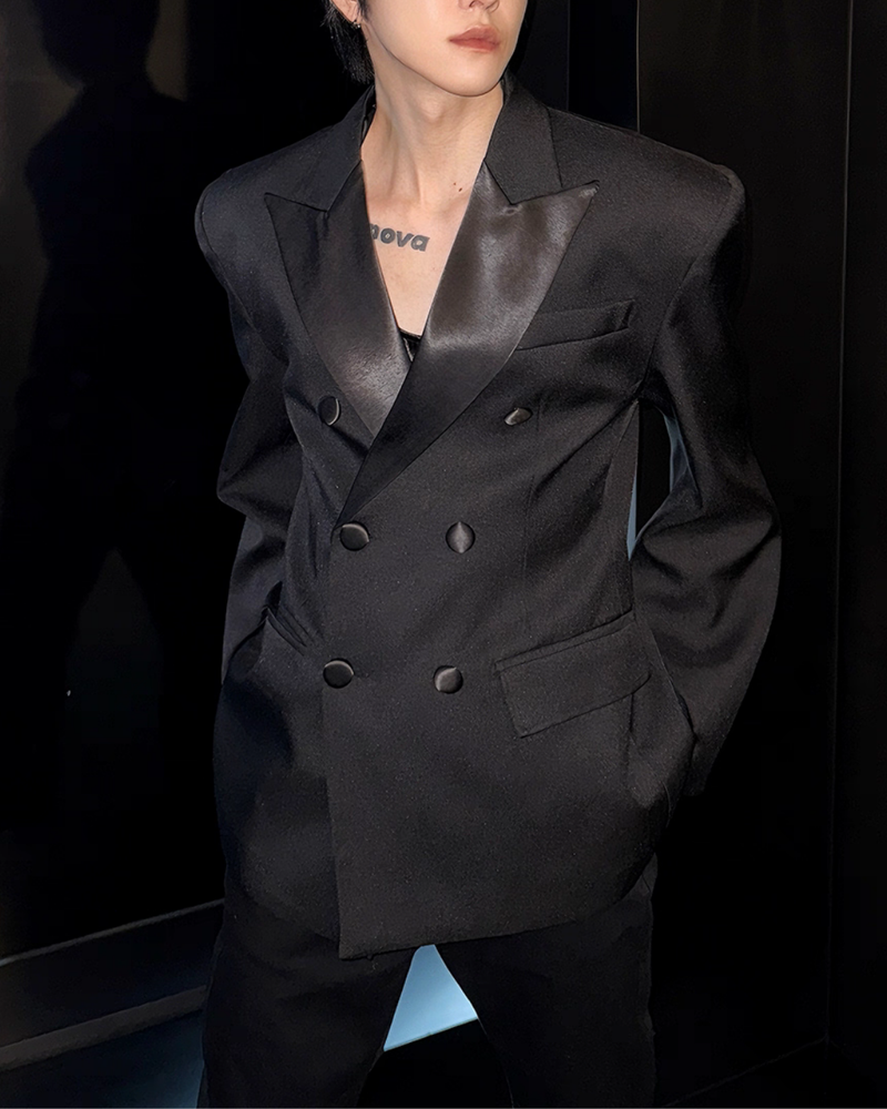 【10.31新作】サテンカラーモードクラシカルジャケット mf3571