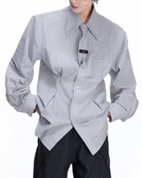 【1.9新作】ストライプタイデザインコリアンシャツ mf3627