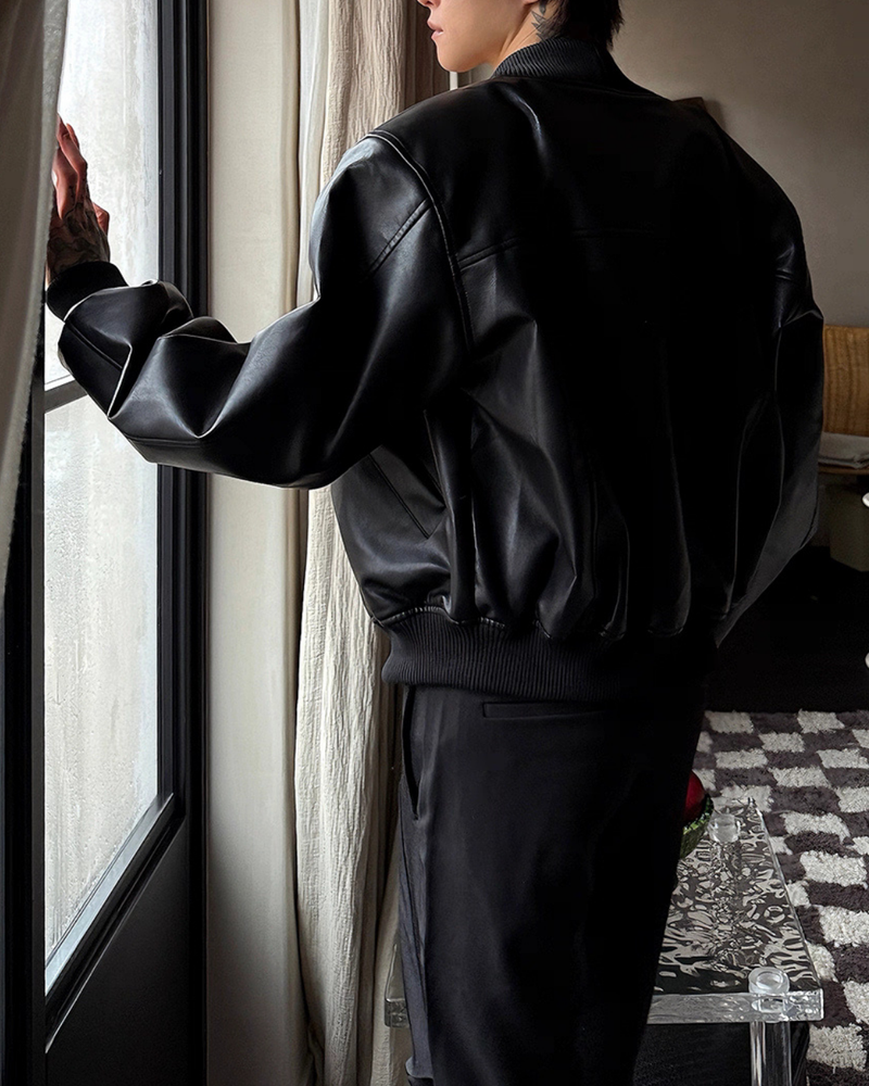 レザーモードコリアンジャケット mf3538