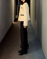 【11.5新作】ツイードレザーカラーモードジャケット mf3574