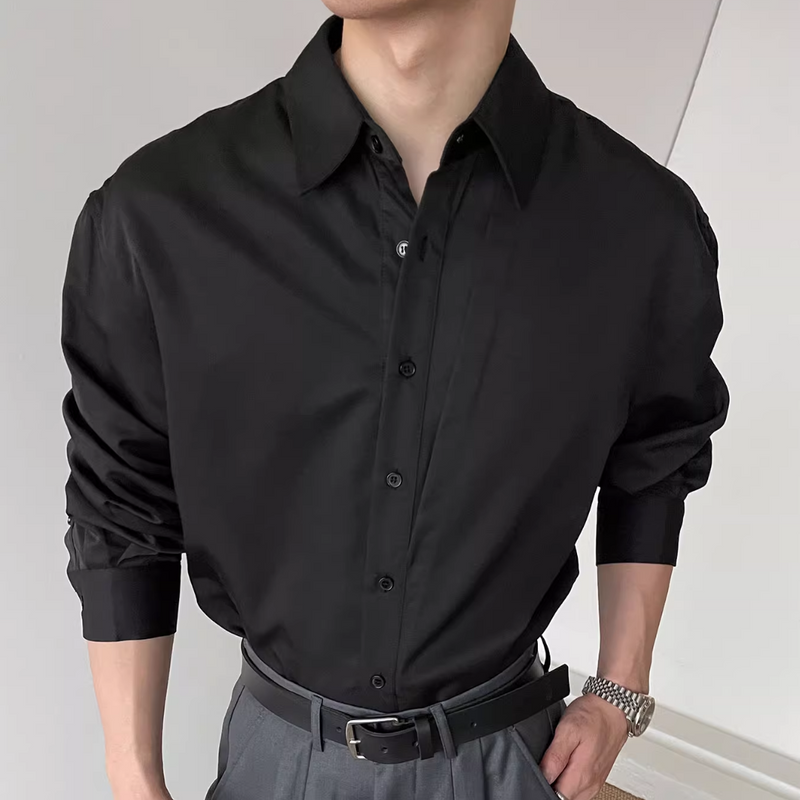 【11.26新作】レイヤーデザインコリアンシャツ mf3591