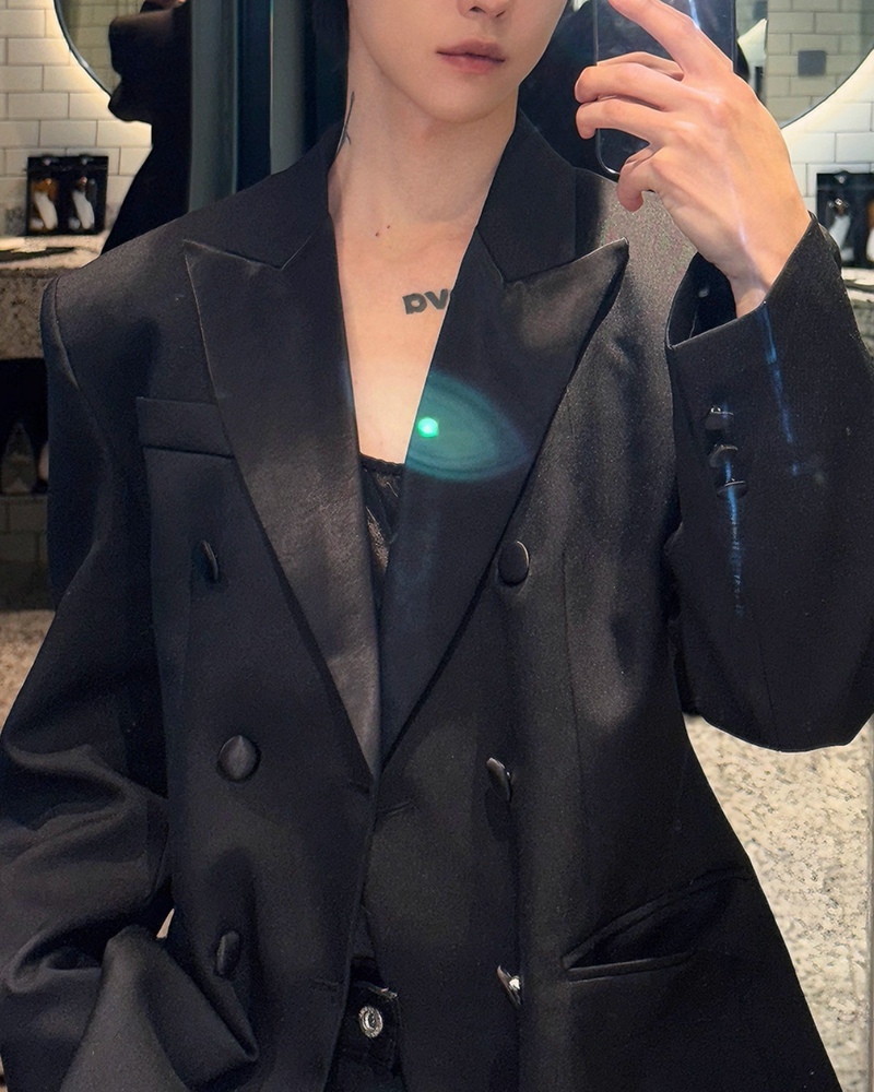 【10.31新作】サテンカラーモードクラシカルジャケット mf3571