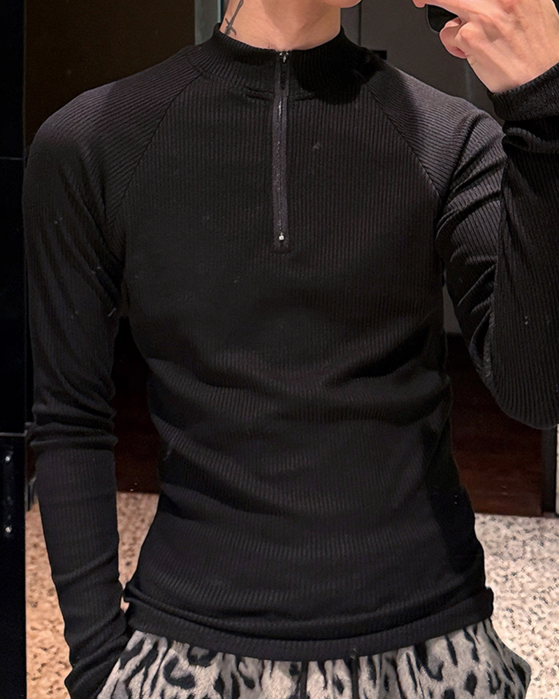 【11.5新作】ハイネックジップアップカットソー mf3573