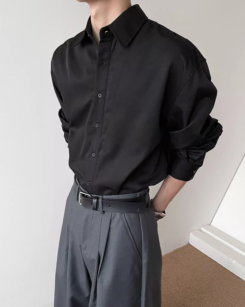 【11.26新作】レイヤーデザインコリアンシャツ mf3591