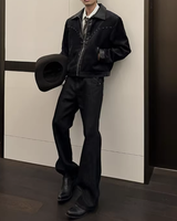 【2.23新作】ジップアップレレザーショートジャケット mf3672