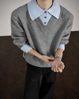 【1.2新作】バイカラーコリアンニットトップス mf3618