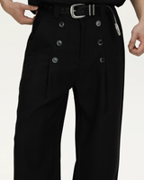 Double-breasted high-waisted pants mf3625