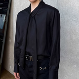 【3.6新作】モードドレープタイデザインシャツ mf3682