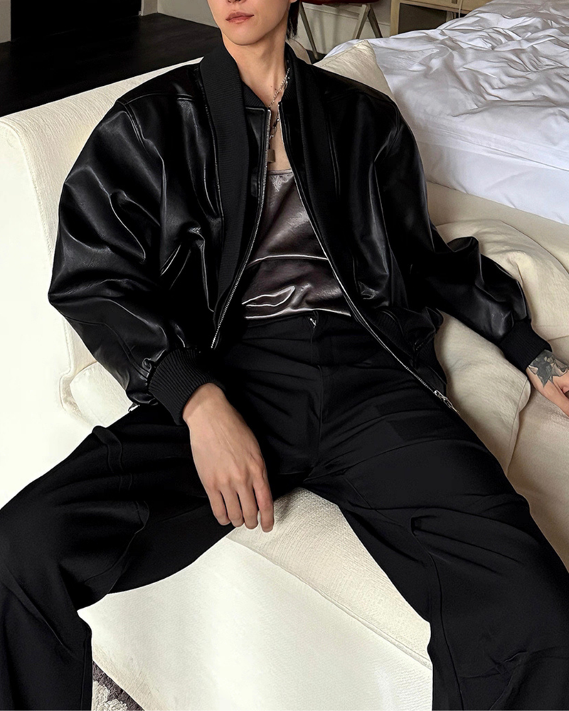 レザーモードコリアンジャケット mf3538