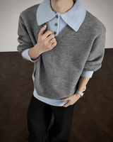 【1.2新作】バイカラーコリアンニットトップス mf3618