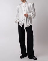 【2.20新作】リボンタイサテンタッチモードシャツ mf3663