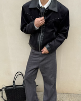 【2.23新作】ジップアップレレザーショートジャケット mf3672