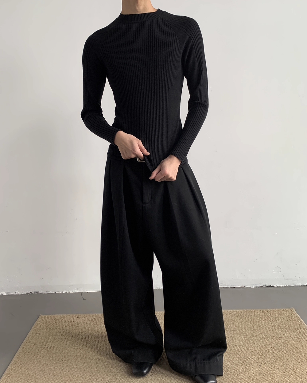 12.5新作】ハイネックスリムフィットニットトップス mf3605【韓国