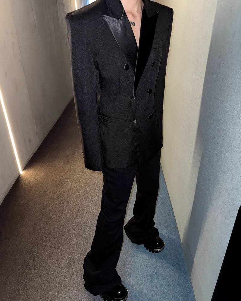 【10.31新作】サテンカラーモードクラシカルジャケット mf3571