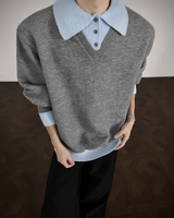 【1.2新作】バイカラーコリアンニットトップス mf3618