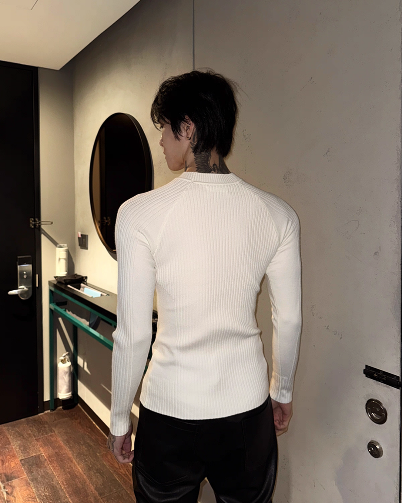 【10.27新作】ハイネックフィットモードニットトップス mf3567