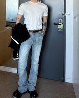 리본 타이 새틴 터치 모드 셔츠 mf3663