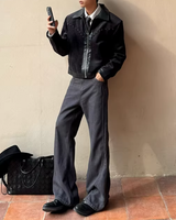 【2.23新作】ジップアップレレザーショートジャケット mf3672