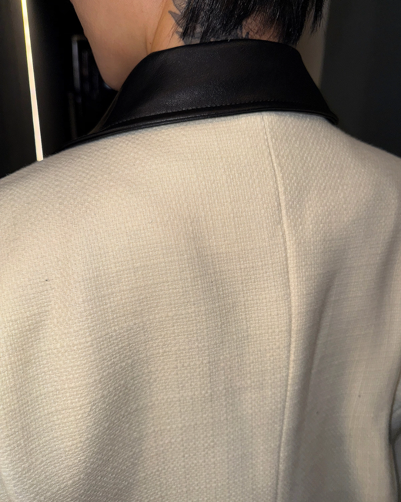 【11.5新作】ツイードレザーカラーモードジャケット mf3574