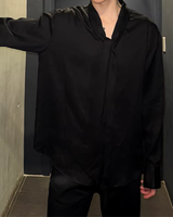 【3.6新作】モードドレープタイデザインシャツ mf3682