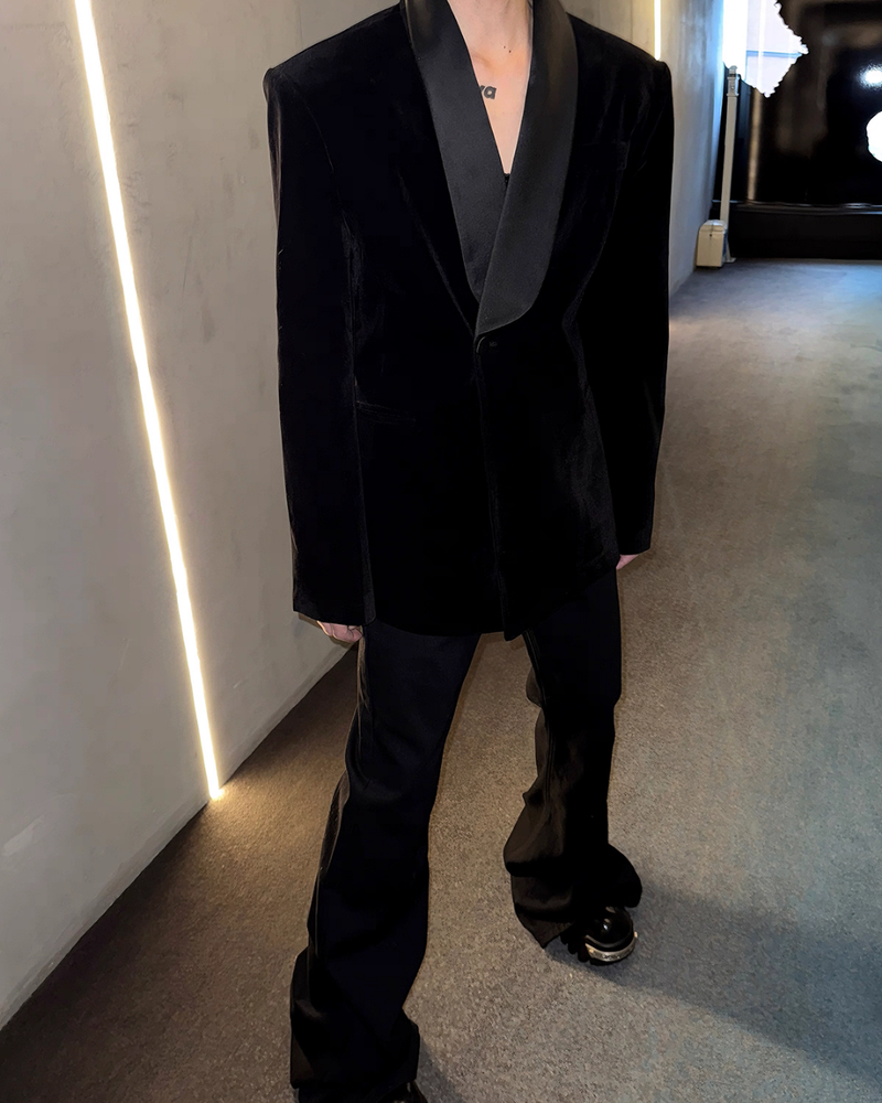 【11.12新作】スウェードサテンカラークラシカルジャケット mf3575