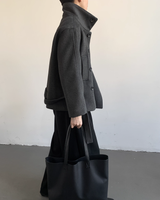 【12.22新作】ウールスタンドカラーショートジャケット mf3616