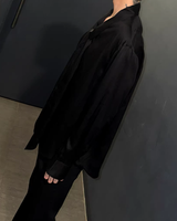 【3.6新作】モードドレープタイデザインシャツ mf3682