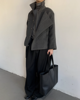 【12.22新作】ウールスタンドカラーショートジャケット mf3616