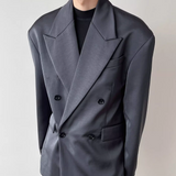 【12.3新作】ダブルブレストルーズサテンジャケット mf3599