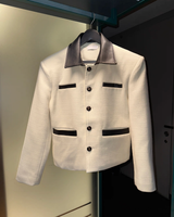 【11.5新作】ツイードレザーカラーモードジャケット mf3574