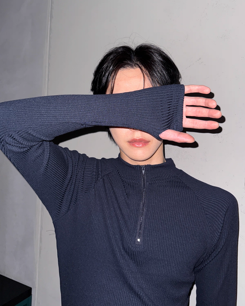 【11.5新作】ハイネックジップアップカットソー mf3573