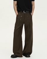 Double-breasted high-waisted pants mf3625