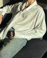 【3.6新作】モードドレープタイデザインシャツ mf3682