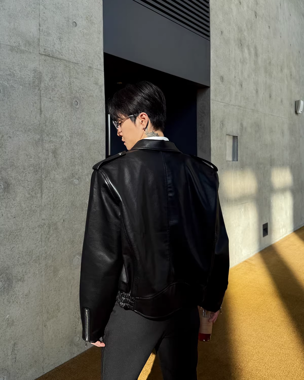 Short lapel mode leather jacket mf3659【韓国モードファッション】