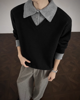 【1.2新作】バイカラーコリアンニットトップス mf3618