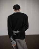 【1.2新作】バイカラーコリアンニットトップス mf3618