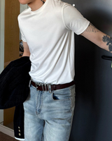 리본 타이 새틴 터치 모드 셔츠 mf3663