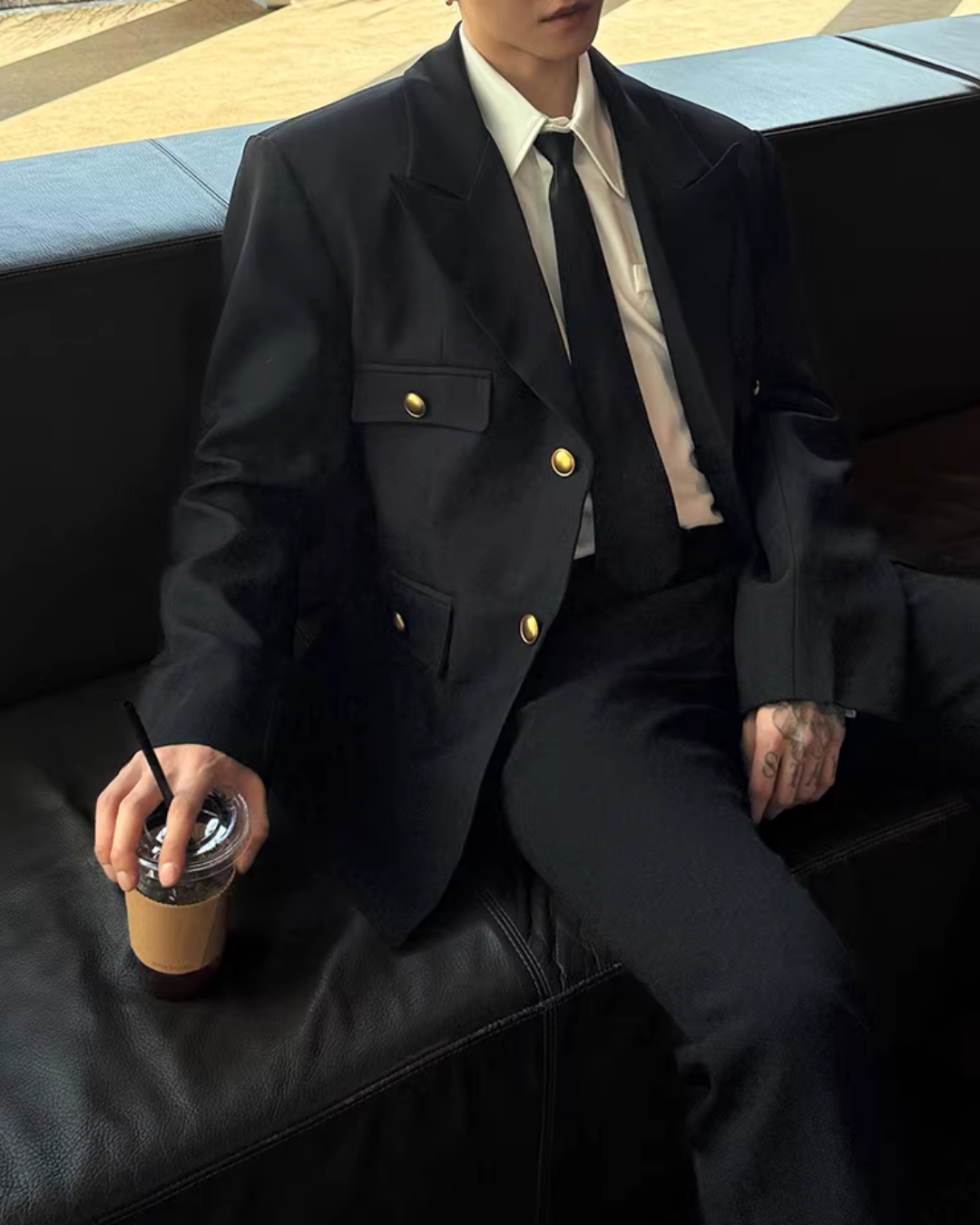 MODEFREAKのダブルブレストコリアンモードジャケット mf3658の画像
