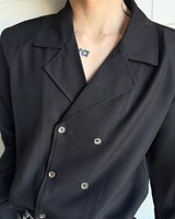 【3.2新作】ダブルブレストクラシカルモノトーンシャツ mf3683