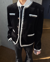 【2.2新作】バイカラーラインライトツイードジャケット mf3655