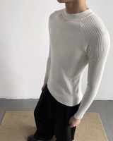 【12.5新作】ハイネックスリムフィットニットトップス mf3605