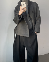 【12.22新作】ウールスタンドカラーショートジャケット mf3616