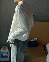 【3.6新作】モードドレープタイデザインシャツ mf3682