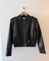 【2.9新作】ショートラペルモードレザージャケット mf3659