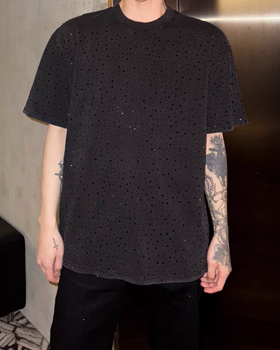 MODEFREAKのブラックストーンモードTシャツ mf3769の画像