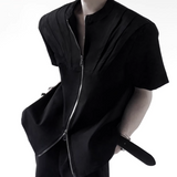 【4.24新作】ジップアップレイヤーモードシャツ mf3714